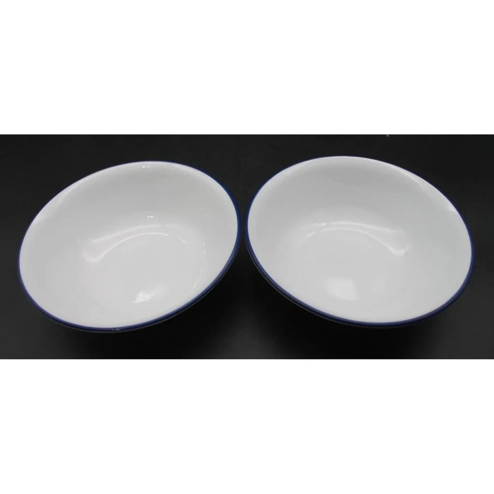 Set 4 Corelle Blue Band Blue Stripe Cereal Soup Bowls Vitrelle Made USA